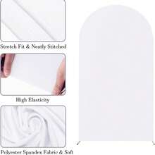 2 Pcs White Arch Backdrop Fabric, 4ft, 5ft, 6ft, 6.6ft, 7.2ftft Solid Color Stretch Arch Backdrop Cover Bohemian Style For Birthday Parties, Wedding Decorations,Indoor And Outdoor Scene Arch Stand Decor,Photography Background Decoration - White - View 4