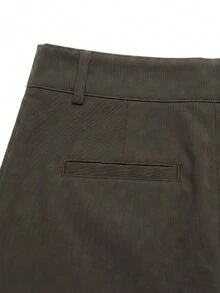 YROOE 女款四季休閒極簡復古純色低腰短褲 夏季 - 咖啡棕 - 查看 5