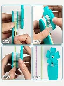 Paper Strip Wave Maker, Floral Pattern Plastic Roller, DIY Paper Strip Tool, Pleating/Crafting Tool, Easy To Use, Time-Saving, Lightweight, Simplifies Wave Effect Creation, Designed Specifically For Creating Wave Patterns With Paper Strips - Various - View 3