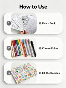 100-Page Stress Relief Doodle Notebook, Exquisite Doodle Patterns For Tracking And Coloring, Designed To Provide Calm And Creative Mental Nourishment, No Pens Included, Suitable As An Art Gift For Teens And Adults - Combo Pack - View 5