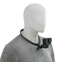1 pieza Soporte de cuello para teléfono con vista en primera persona para ciclismo y transmisión en vivo, soporte de cuello para cámara deportiva y grabadora - Negro - Ver 7