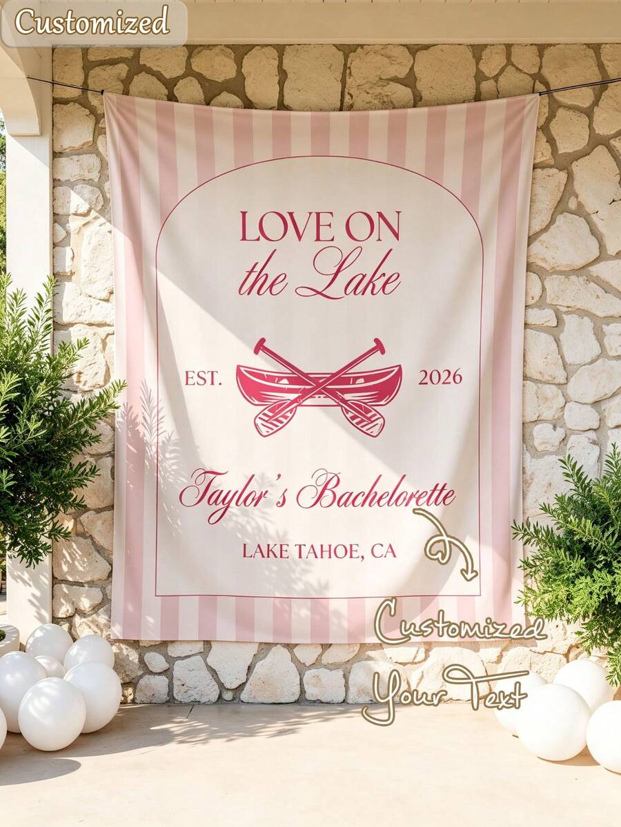 Customized Text Tapestry, Personalized Bachelorette Party Banner, Suitable For Outdoor And Party Decoration Phrases, Also A Great Gift For Celebrations - Multicolor - View 1