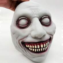 Smiling Mask Halloween Horror Prop COS Mask White-Eyed Demon Mask Festival Costume - Multicolor - View 1