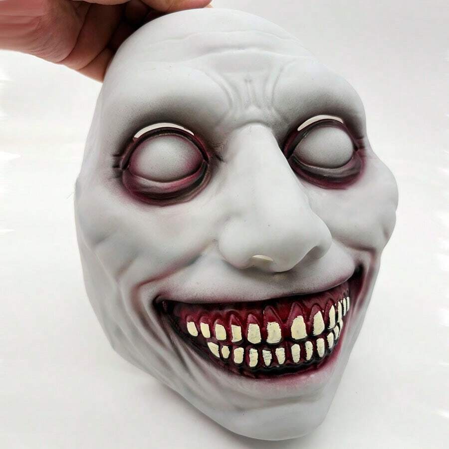 Smiling Mask Halloween Horror Prop COS Mask White-Eyed Demon Mask Festival Costume - Multicolor - View 1