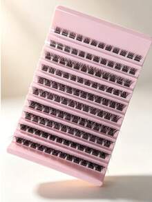 10 Rows 120 Clusters C Curl Mixed Natural Style Segmented False Eyelashes Thick Voluminous Curly Daily Party - View 4