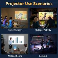 Portable Smart Projector - Native 1080P Full HD, Powered By Android System, Features Auto Focus And Auto Keystone Correction, Supports Wifi Wireless Connection, Suitable For Home Theater Movie Projection, Gaming And Learning - Red and White - View 12