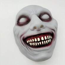 Smiling Mask Halloween Horror Prop COS Mask White-Eyed Demon Mask Festival Costume - Multicolor - View 5