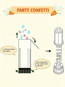 Gender Reveal Confetti Cannon, Wedding, Birthday, Graduation Party, New Year Fun Party Supplies Decoration And Gifts, Room Home Decor Graduation Use (Do Not Aim Launcher Tube At People Or Objects) - Regular Model - View 8