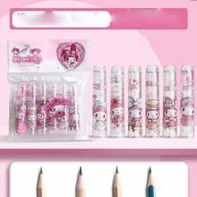 SANRIO 6入組卡通鉛筆保護套，通用六角形/三角形/圓形/方形鉛筆延長帽，可愛動漫印花鉛筆握把套，小學寫作文具防斷筆尖套筒 - 均碼 - 查看 10
