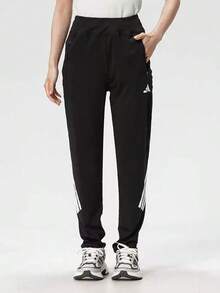 Adidas Celana panjang wanita terbaru untuk lari, kebugaran, latihan, bernapas, kasual, dan model meruncing. - Hitam - View 1