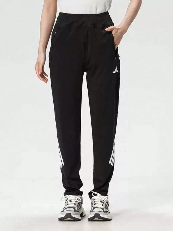 Adidas Celana panjang wanita terbaru untuk lari, kebugaran, latihan, bernapas, kasual, dan model meruncing. - Hitam - View 1