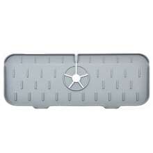 1pc Silicone Faucet Splash Guard Mat, Anti-Splash Cuttable Design, Narrow Edge Design, Non-Slip Water Catching Pad, Flexible And Durable, Suitable For Kitchen Sink, Perfect Fit For Bathroom Vanity And Kitchen Sink, Ideal Choice For Home Daily Use And Countertop Protection - Style a - View 9