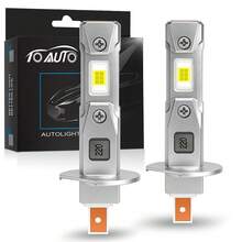 TOAUTO 2PCS H1 H3 LED Headlight Bulbs CANBUS Led Lights 1:1 Mini Lamp 3570 CSP Car LED Plug & Play 6000K 12V - A - View 9
