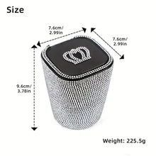 1pc Crystal Crown Diamond Car Ashtray With Lid, Windproof, Odor-Resistant, Flame-Retardant Mini Car Trash Can, Smokeless Ashtray For Car, Home, Office - Multicolor - View 4
