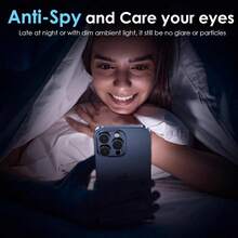 BOLLYMORE 3pcs Privacy Screen Protector, Compatible With IPhone 6/7/8/11/12/13/14/15/16/Pro Max, XS, XR, XS Max, Glossy Tempered Glass, Anti-Peeping Anti-Shatter, Reinforced Screen Protection - 3PCS - View 5