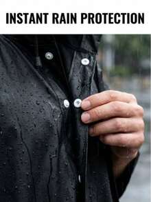 1pc EVA Waterproof Raincoat With Adjustable Hood And Drawstring, Button Closure Design For Easy On And Off, Lightweight And Foldable Material For Easy Storage And Carrying, Waterproof, Windproof And Durable, Suitable For Outdoor Hiking, Cycling, Short Trips, Lightweight And Portable Multi-Functional Outdoor Waterproof Apparel - A - View 4