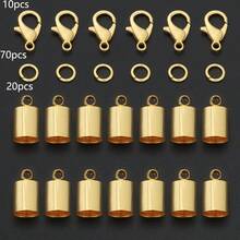 100pcs Golden DIY Connector Making Parts Including Lobster Clasp + Closed Jump Rings + Multiple Sizes Smooth Pendant Connectors Suitable For Handmade Weaving DIY Necklace, Anklet, Bracelet, Round Single Loop, Pendant Connector, Bag Chain Connector Ring, Beaded Accessories And Other Jewelry Making Materials DIY Jewelry Making Parts - Accessory Set - View 15