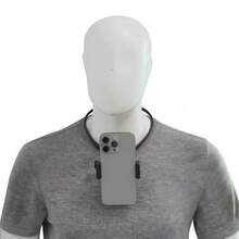 1 pieza Soporte de cuello para teléfono con vista en primera persona para ciclismo y transmisión en vivo, soporte de cuello para cámara deportiva y grabadora - Negro - Ver 8