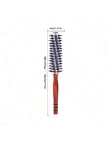 Wood Handle Round Rolling Brush Straight Twill Hair Comb Boar Bristle Round Barrel Hair Curling Brush Hairdressing Tool - Multicolor - View 12