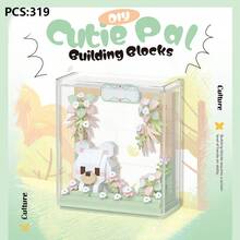 Cute Friends Anniversary Series Set, Adorable Animal Friends Photo Frame Miniature Building Blocks, Cute Bird, Panda, White Rabbit, With Acrylic Display Case, DIY Decoration, Assembled Building Blocks, Building Block Ornament, Suitable For Office Desk And Home Office Decoration. - Multicolor - View 15