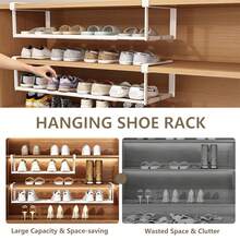 Baofeng 1pc Retractable Shoe Rack - Space-Saving Metal Storage Organizer With Adjustable Shelves, Classic Design For Home And Office, Shoe Storage Organizer, Shoe Cabinet - Multicolor - View 6