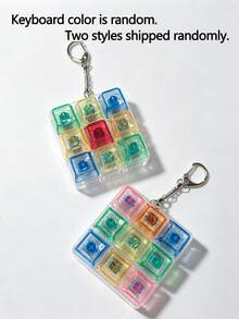 1pc 9-Key Cube Stress Relief Button Keychain Toy, Macaron Color Creative Keyboard Pendant Accessory, Friend Gift, Car Key Chain, Bag Charm, Keychain Accessory, Keyboard Design, Adult Stress Relief Keychain, Focus And Relaxation Zipper Keychain, Birthday Gift, Party Gift, Holiday Gift, Car Accessory Packaging Ornament, Student Cute Gothic Y2K Style Lanyard - Multicolor - View 13