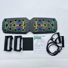 5pcs Multi-Function Push-Up Board Fitness Set With Resistance Band, Jump Rope And Training Handles, Home Gym Chest, Arm And Core Strength Training Equipment, Durable PP Material - Multi-Function Home Fitness Equipment, Chest Trainer, Strength Training Device, Black, Fitness Accessories, Christmas Gift - Multicolor - View 12