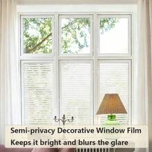 Blinds, Striped Window Pattern Privacy Glass Film, Static Adhesion Glass Film, Glue-Free UV Protection Window Sticker Suitable For Bathroom, Bedroom, Living Room And More - 1PC - View 6