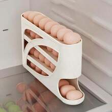 Kitchen Egg Storage Box, Refrigerator Side Door Organizer, 3-Tier Egg Holder, Food Storage Container - Multicolor - View 4