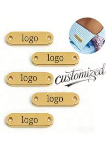 1/5/10/15pcs Engraved Buttons, Personalized Stainless Steel Tags, Used For Knitting, Product Labels, Name Tags, Clothing Labels | Supports Multiple Languages - Multicolor - View 5