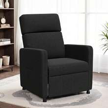 Devoko Adjustable Recliner With Reclining Function, Remote Control, Infinitely Adjustable Backrest And Footrest, Side Pocket, Polyester Fiber, Gray/Dark Gray/Black - 查看 3
