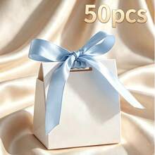 50pcs Mini Small Blank Gift Boxes With Colorful Ribbons, Suitable For Wedding, Birthday, Party Favors, Holiday Party Decoration, Valentine's Day, Christmas - View 9