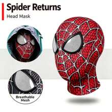 Hasbro Máscaras de superhéroe de tela de licra transpirable con diseño de telaraña y malla, adecuadas para disfraces de Halloween para todas las edades - Talla única - Ver 14