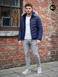 Big City Men Jackets And Coats - Navy Blue - View 5