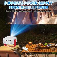 Portable Smart Projector - Native 1080P Full HD, Powered By Android System, Features Auto Focus And Auto Keystone Correction, Supports Wifi Wireless Connection, Suitable For Home Theater Movie Projection, Gaming And Learning - Red and White - View 10