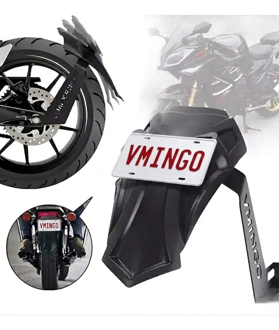 Salpicadera Portaplaca Trasera Moto 13-16cm Guardabarro Lodo - A - Ver 1
