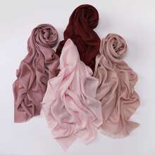 1PC New Minimalist Fashion Classic Versatile Sun Protection Soft Skin-Friendly Suitable For Daily Wear Multi-Function Polyester Material Bamboo Knot Pattern Tassel Rectangular Women's Scarf Headscarf Shawl Hijab Islamic Scarf Women Winter Scarf - Multicolor - View 7