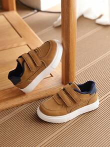 1 Pair Boys' 2026 Spring/Autumn Versatile Girls' Sports Casual Skate Shoes, Breathable - Khaki - View 6