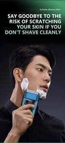 Kemei KM-T400 Electric Shaver For Men, Beard Trimmer, Cordless Shaver, Floating Dual Blades, Wet & Dry Use, Powerful Motor, LED Display, USB Charging, Electric Reciprocating Shaver - Multicolor - View 11