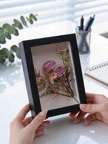 1 قطعة إطار صندوق ظل بنقشة خشبية، إطار عرض عميق مجوف DIY، صندوق تخزين مكتبي وقابل للتعليق على الحائط، مناسب للزهور المجففة وعينات النباتات والحرف اليدوية والتذكارات، ديكور غرفة النوم وغرفة المعيشة البسيط - متعدد الألوان - مشاهدة 7