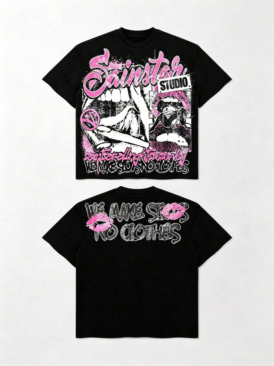 Men T-Shirts - 黑色 - 查看 1