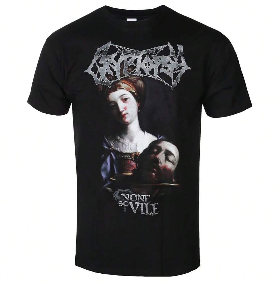 CRYPTOPSY - NONE SO VILE Printed T-Shirt 100% Pure Cotton Unisex Retro Style Dark Punk Rock - 黑色 - 查看 1