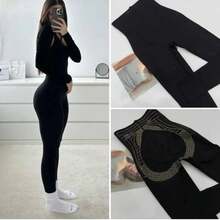 LEGGINS FAJA TIPO SOL LEVANTA POMPIS para Mujer con Diseño de Pompis y Corte Ajustado para un Look Elegante y Cómodo - Negro - Ver 2