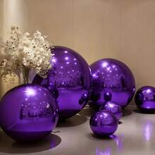 4pcs/Set (10.0 Inch, 15.0 Inch, 22.0 Inch, 32.0 Inch) Large Purple Foil Balloon Set - No Helium Needed, Reusable And Durable Base, Reflective Surface, Suitable For Christmas, Wedding - Multicolor - View 4