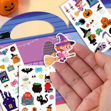 54pcs Cute Halloween Stickers, Suitable For Kids, Spooky Cartoon Ghosts, Pumpkins, Monsters, DIY Decorative Stickers, Applicable For Scrapbooks, Laptops, Party Gifts And Toys - Multicolor - View 3