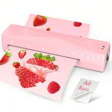Crenova A4 Laminator Machine 4 In 1 Personal Desktop Hot & Cold With 8 Laminating Pouches No Bubbles 9 Inch Thermal Laminator For Home Office School Business Use Pink - US A Type Plug(110-127V) - View 1
