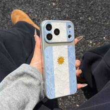 1pc Lace Sun Flag Soft Case Compatible With Apple 17ProMax/16Pro/Large Window Leather Texture/15/14 - Clear - View 6