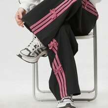 Adidas Women's Clover Cargo Pants Drawstring Cuffed Pleated Woven Trousers - Black/Pink - View 6