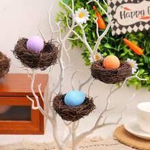11 piezas Nido de pájaro tejido - Nido de pájaro artificial, Nido de pájaro falso, Casa de pájaro, Decoración de nido de pájaro, Utilizado para plantas artificiales de jardín exterior, Decoración de vacaciones, Patio, Fiesta en casa, Boda, Pascua, Primavera, Decoración de flores artificiales, Accesorios de arreglo artificial de nido de pájaro, Sin huevos - Ver 7
