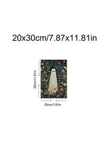 1pc Whimsical Ghost Print Dark Cottagecore Floral Halloween Decor, Ghost On Enchanted Flower Meadow William Morris Style, Bedroom Decor,LivingRoom Decor,Dorm Decor,Wall Arts,Wall Decor,Home Decor,Room Decor, Canvas Wall Art, Posters,Optional Frame - 1PCS - View 19